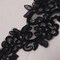 Black Alencon Lace Applique Pair With 7.25 X 3 Inch Mirrored Design